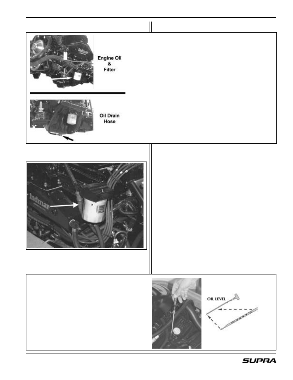 V-drive remote oil filter, Engine oil and filter oil level check | Supra LAUNCH 20 User Manual | Page 63 / 88