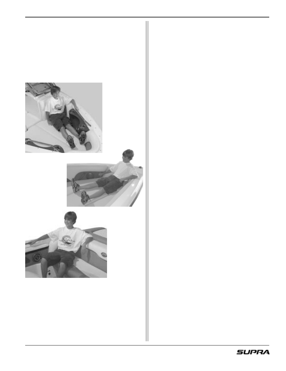 Proper seating, Contact information | Supra LAUNCH 20 User Manual | Page 9 / 88
