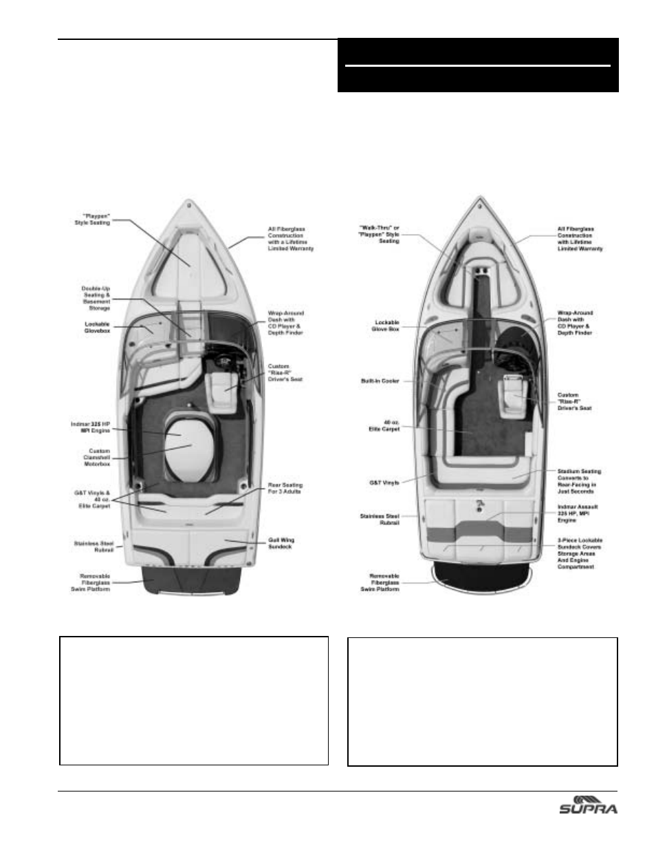 Boat specifications sunsport 22v, Comp lts, Boat specifications | Supra SUNSPORT 24V User Manual | Page 15 / 74