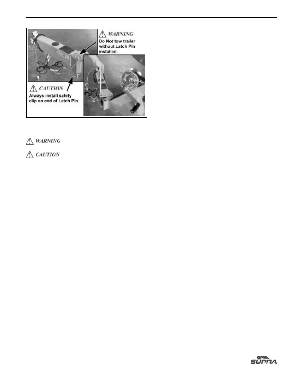Optional swing tongue | Supra SUNSPORT 24V User Manual | Page 67 / 74
