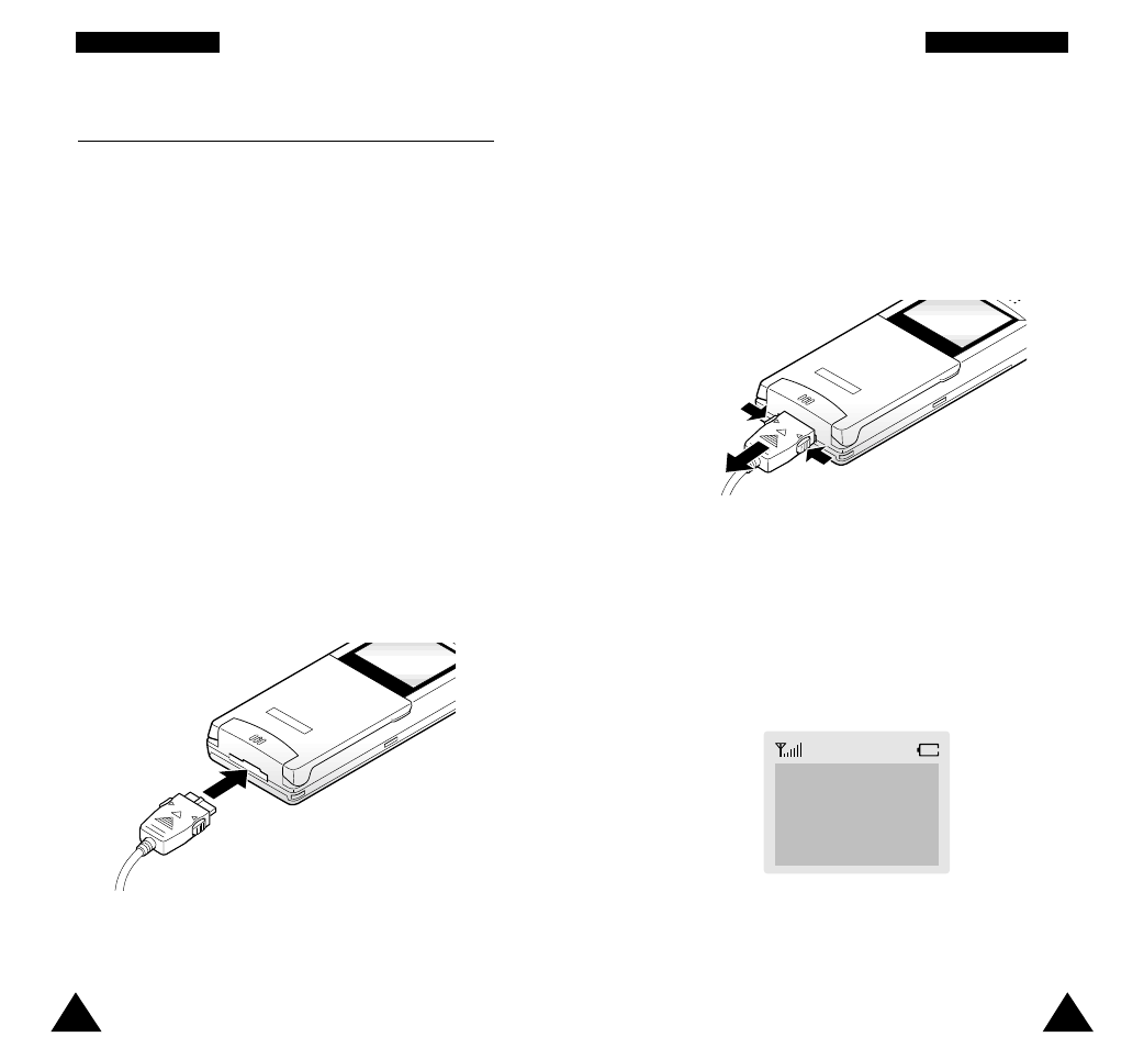 Charging a battery, Charging a battery by a travel charger, Low battery indicator | Samsung STH-N271 User Manual | Page 10 / 56