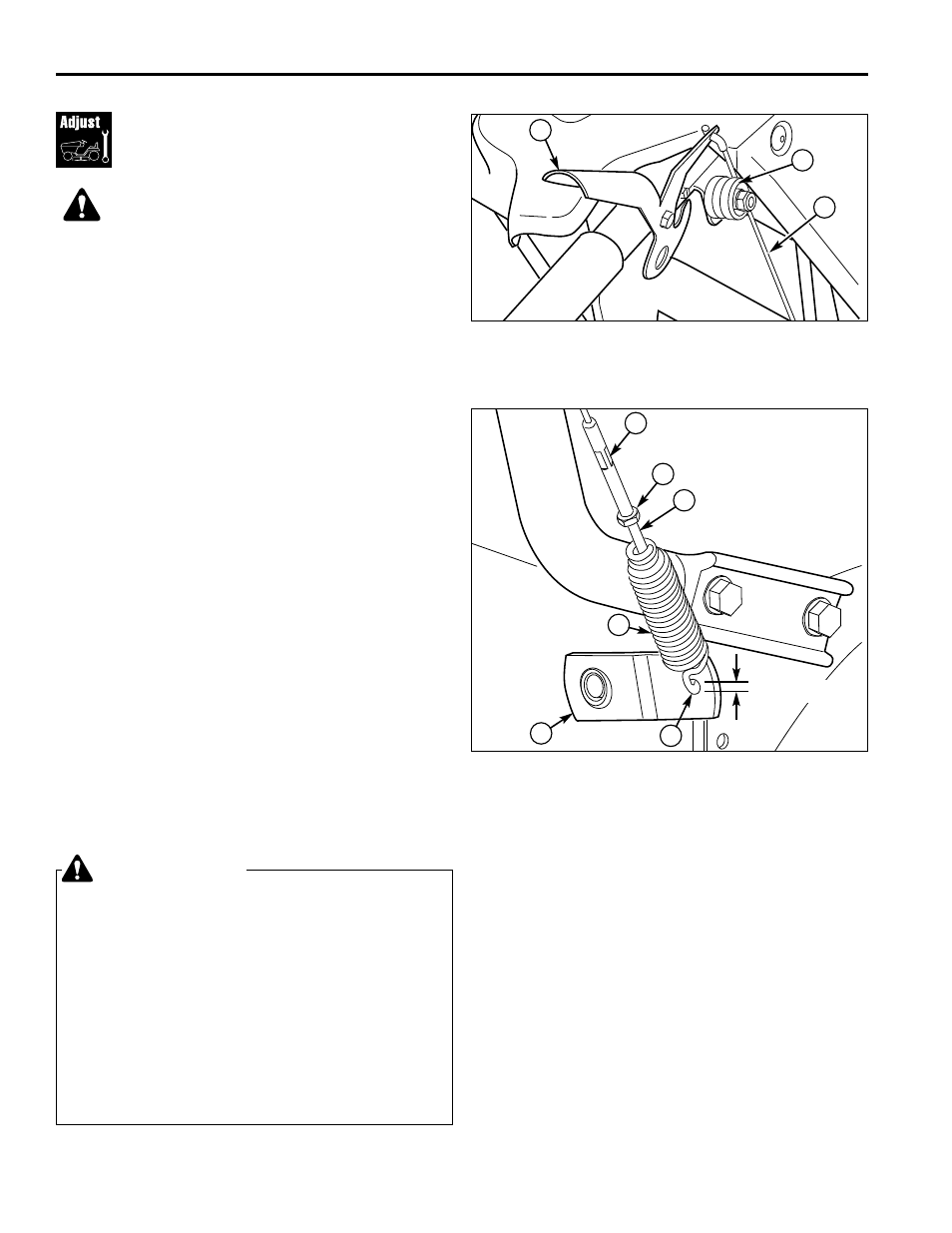 Warning, Auger drive adjustment, Large frame snowthrowers | Traction drive adjustment | Simplicity Manufacturing L1428E User Manual | Page 14 / 22
