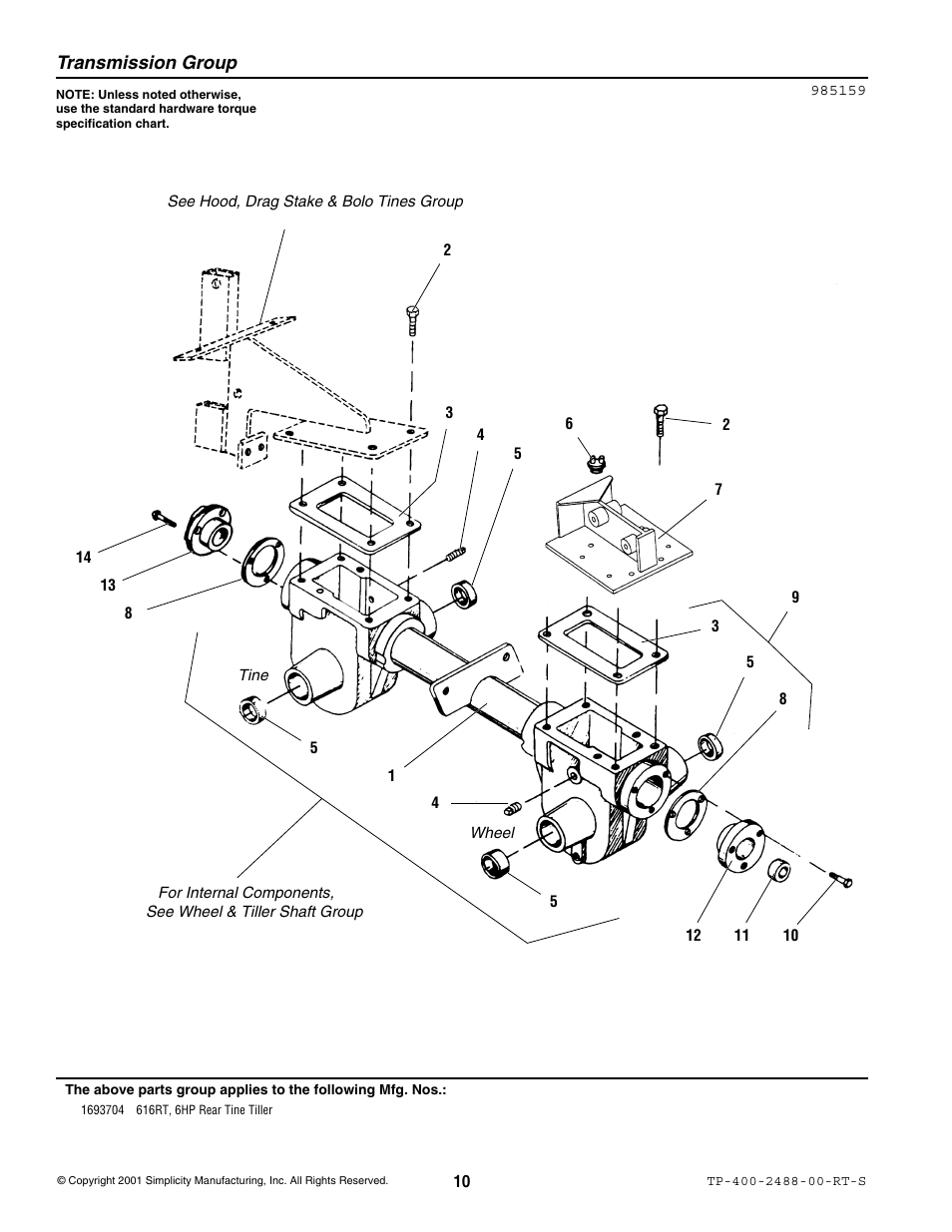 Simplicity Manufacturing 616RT User Manual | Page 12 / 21