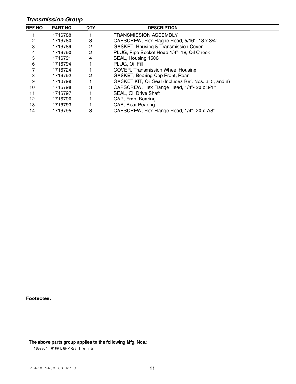 Simplicity Manufacturing 616RT User Manual | Page 13 / 21