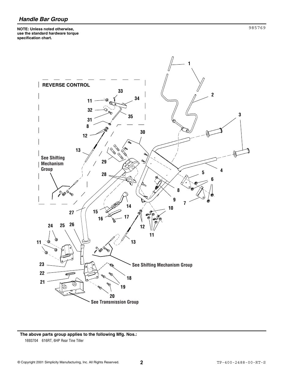 Simplicity Manufacturing 616RT User Manual | Page 4 / 21