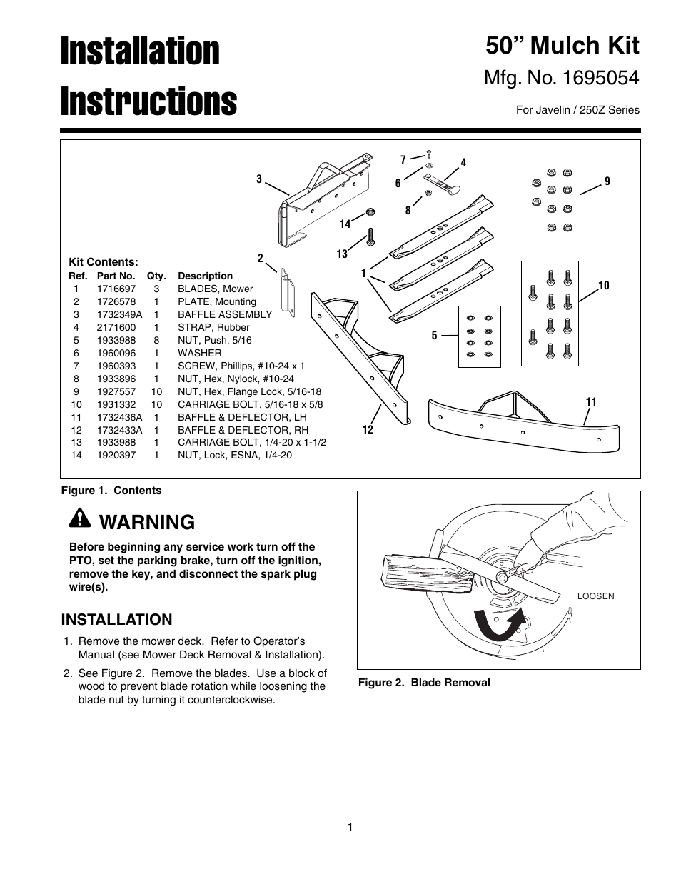 Simplicity Manufacturing 1695054 User Manual | 4 pages