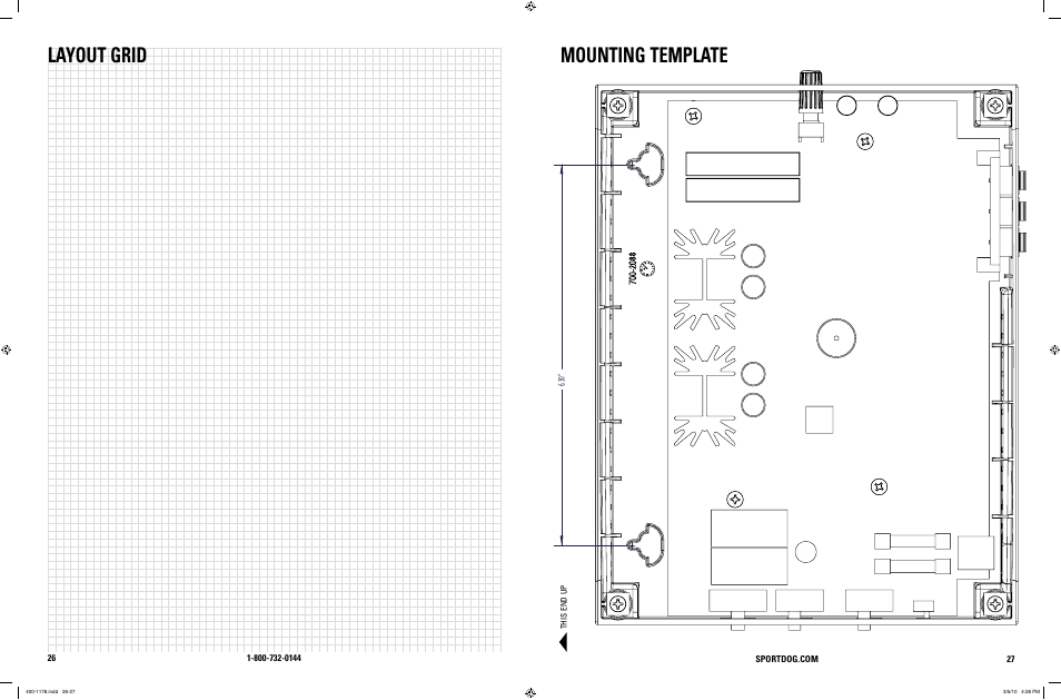 Layout grid mounting template | SportDOG In-Ground Fence 100A User Manual | Page 14 / 15