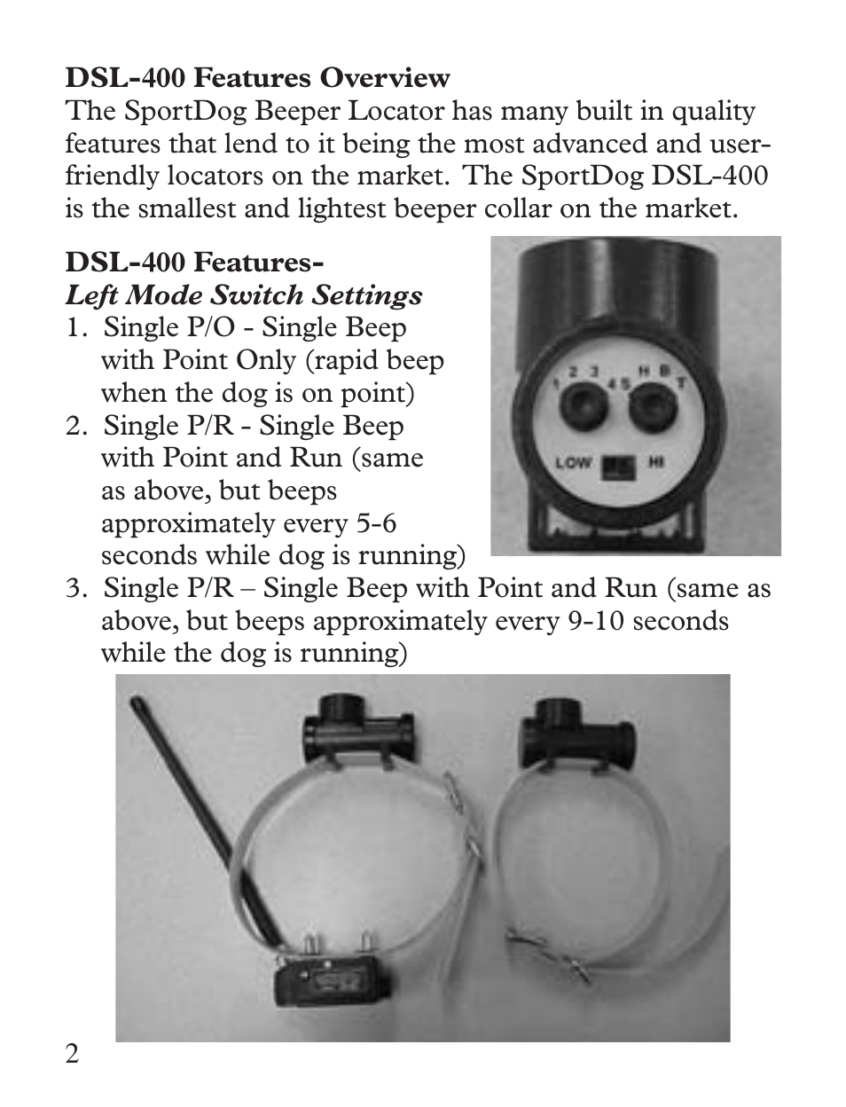 SportDOG DSL-400 User Manual | Page 2 / 8