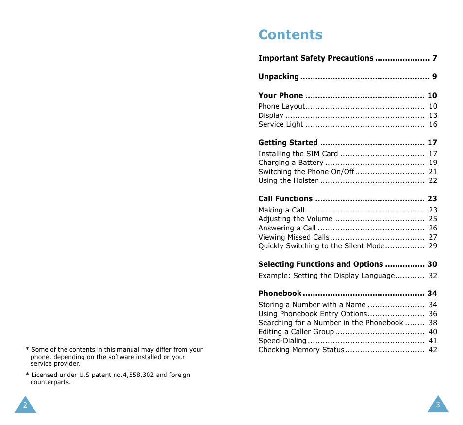 Samsung SGH-S105 User Manual | Page 2 / 73