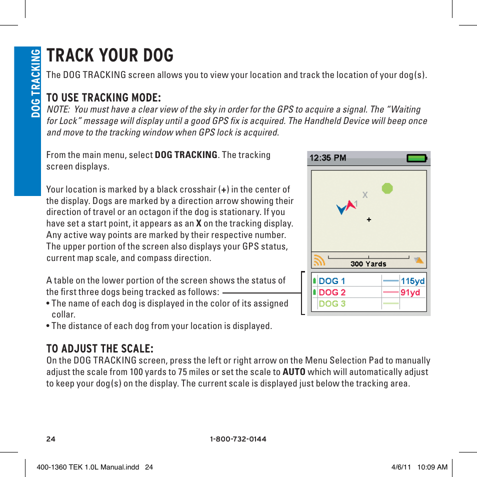 Track your dog, Do g t ra ck in g | SportDOG TEK GPS Tracking 1 User Manual | Page 24 / 48