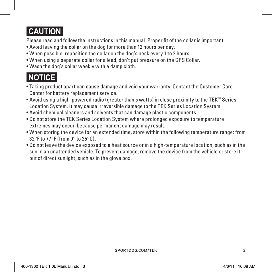 SportDOG TEK GPS Tracking 1 User Manual | Page 3 / 48