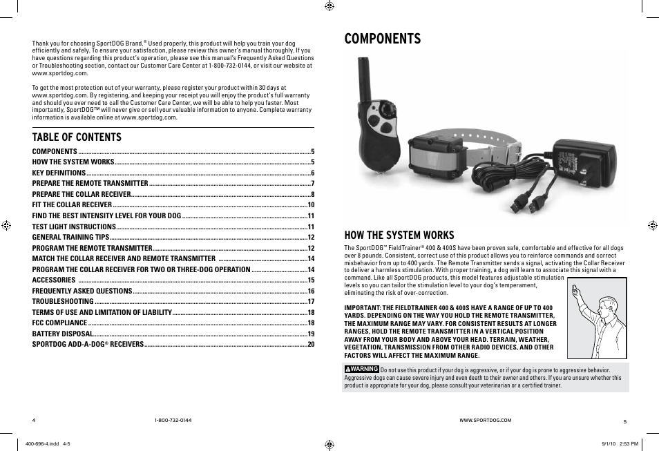 SportDOG Field Trainer 400 & 400S User Manual | Page 3 / 11