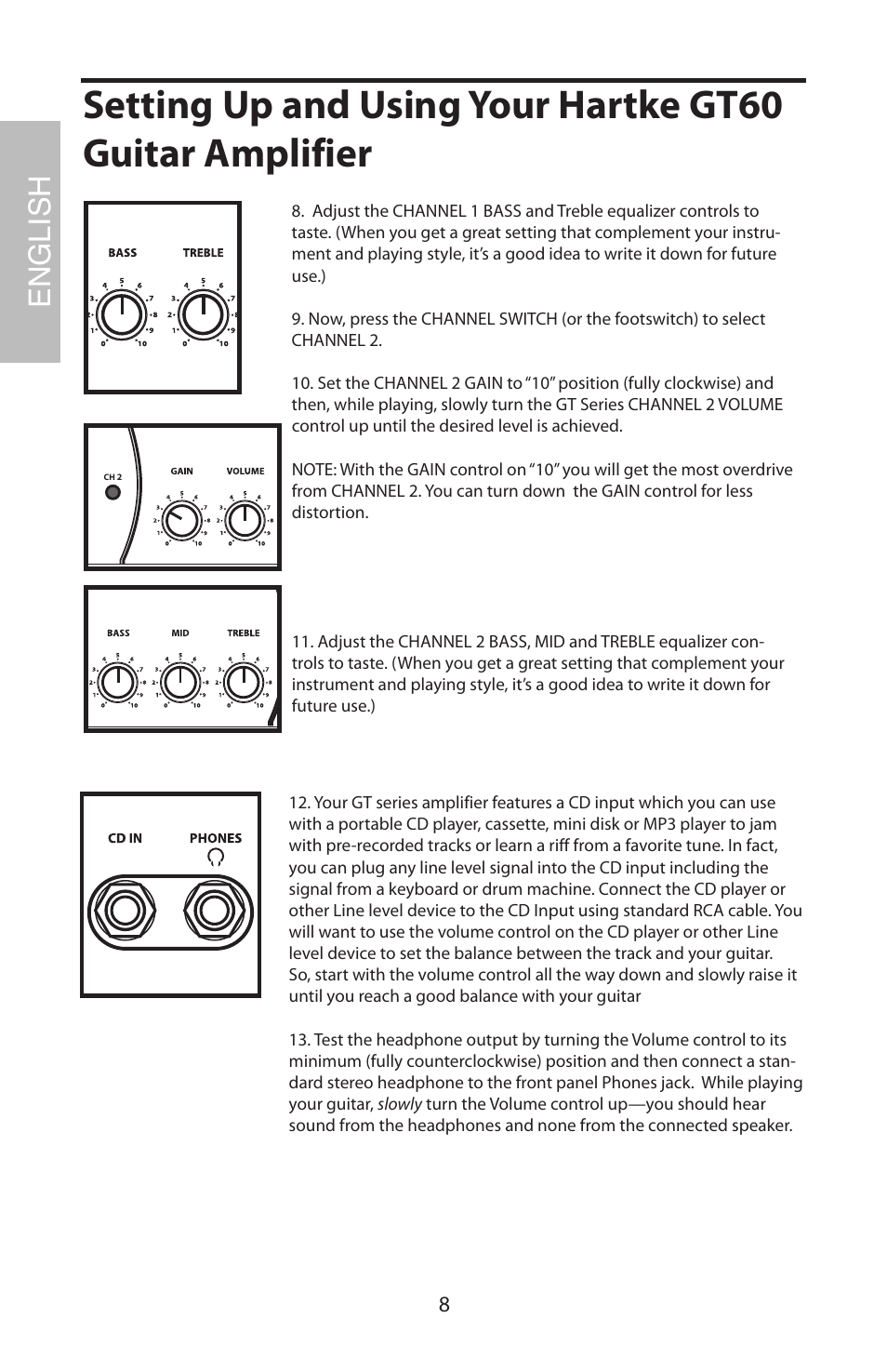 English | Samson GT408 User Manual | Page 12 / 52