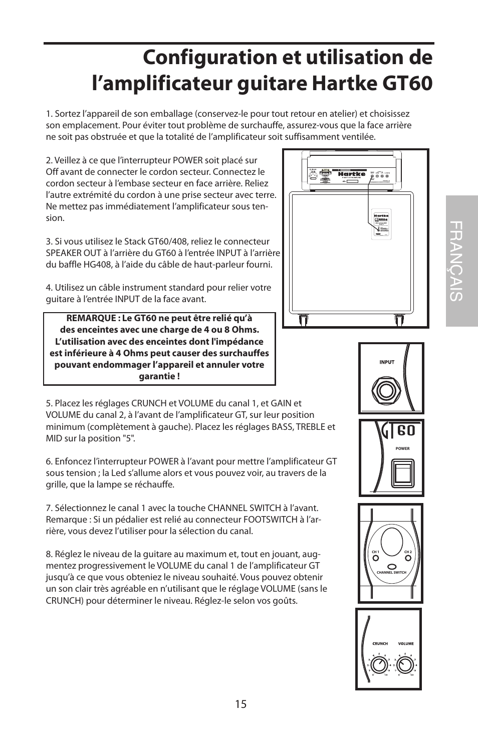 Français | Samson GT408 User Manual | Page 19 / 52