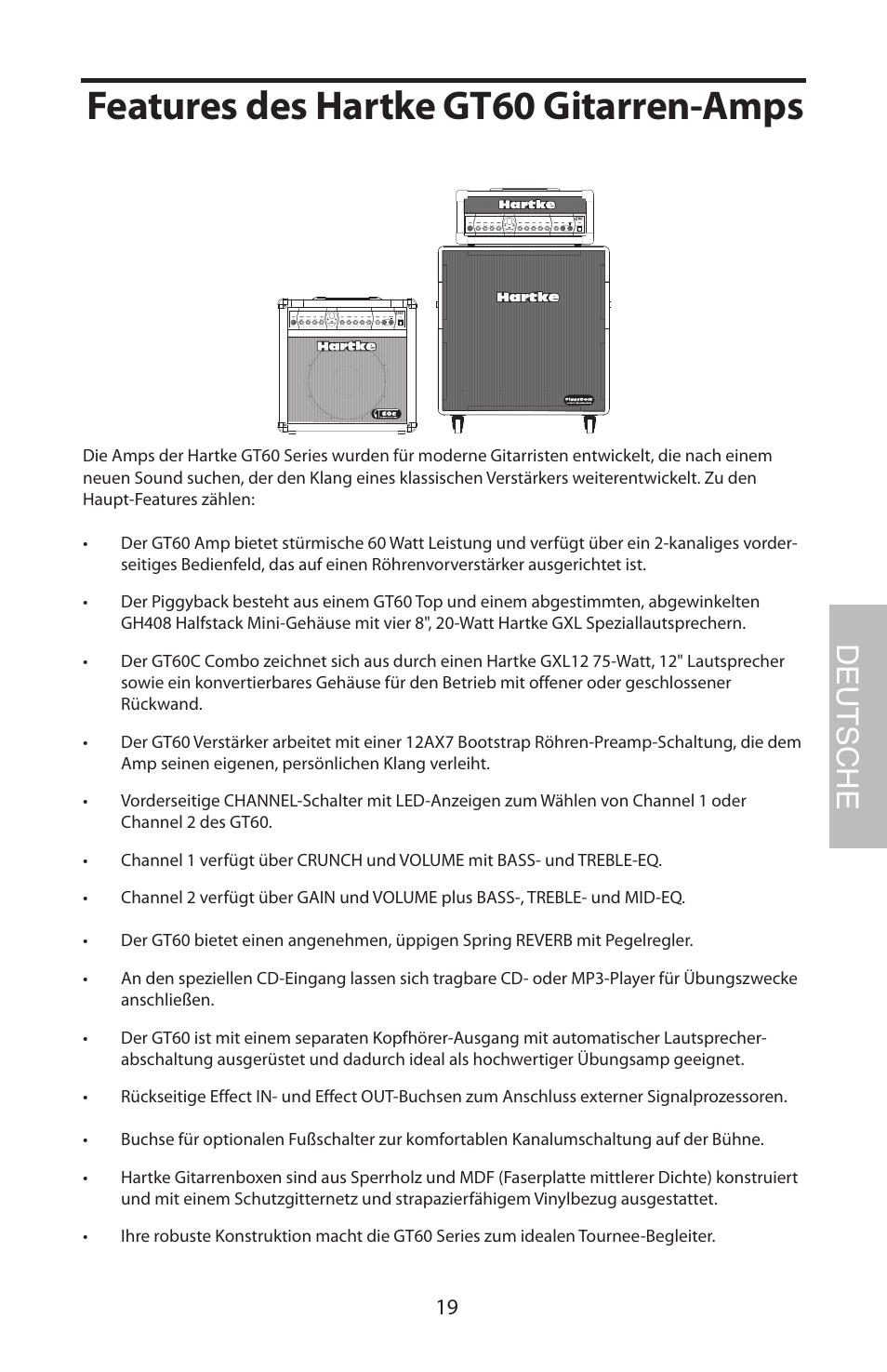 Features des hartke gt60 gitarren-amps, Deutsche | Samson GT408 User Manual | Page 23 / 52