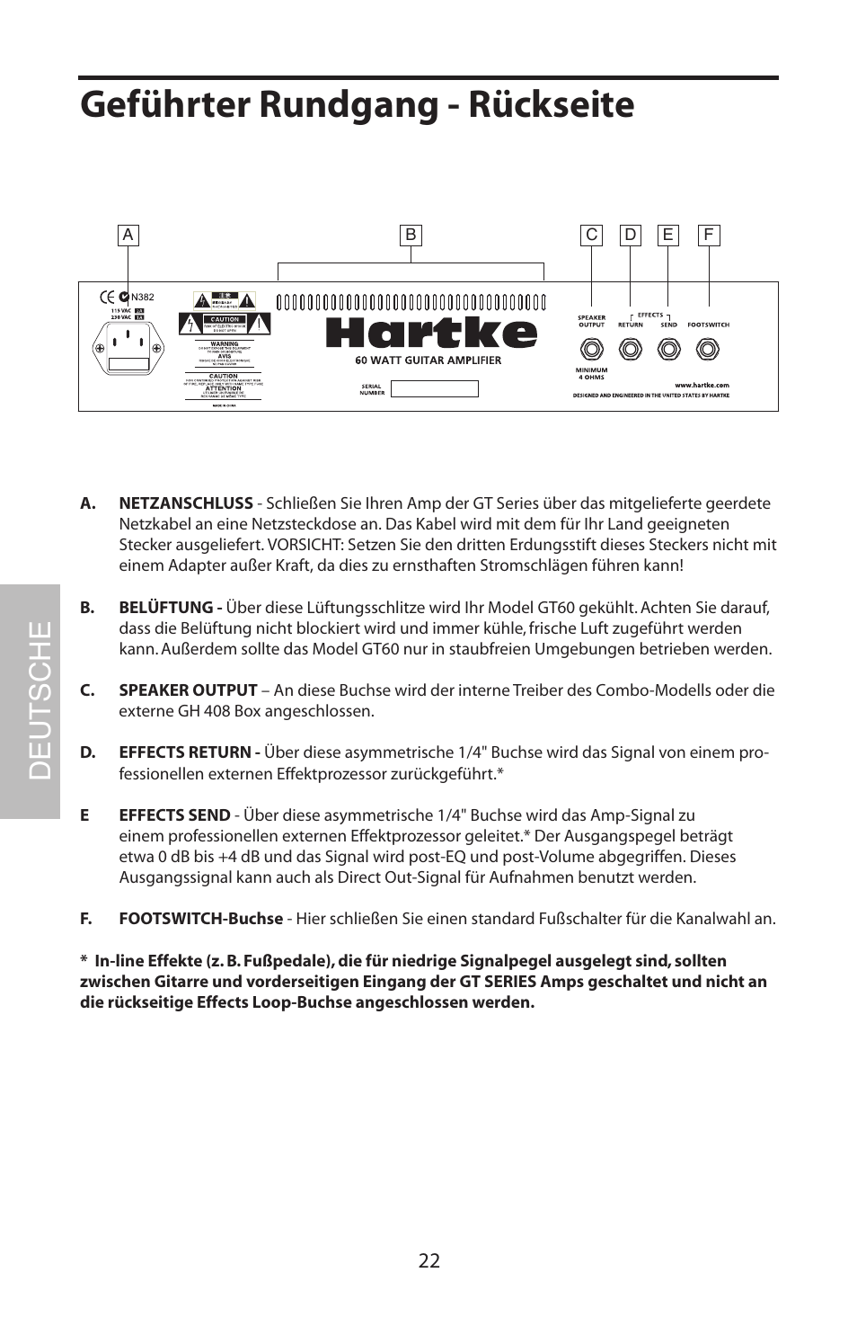 Geführter rundgang - rückseite, Deutsche | Samson GT408 User Manual | Page 26 / 52