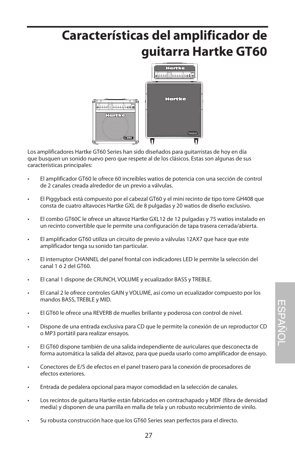 Esp añol | Samson GT408 User Manual | Page 31 / 52
