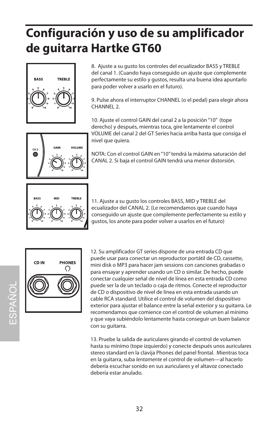 Esp añol | Samson GT408 User Manual | Page 36 / 52