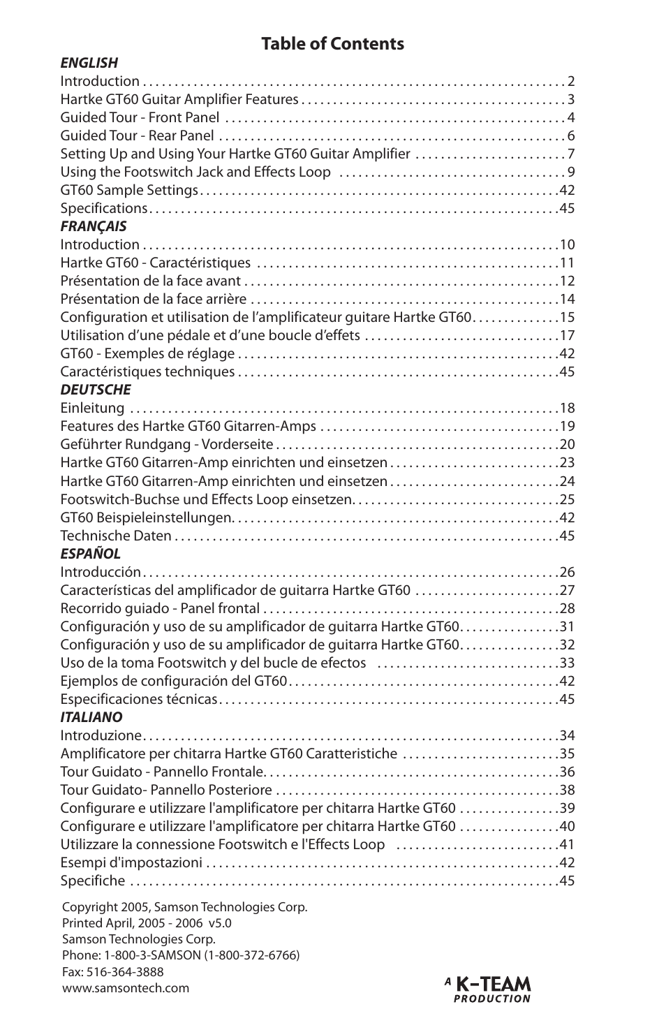 Samson GT408 User Manual | Page 5 / 52