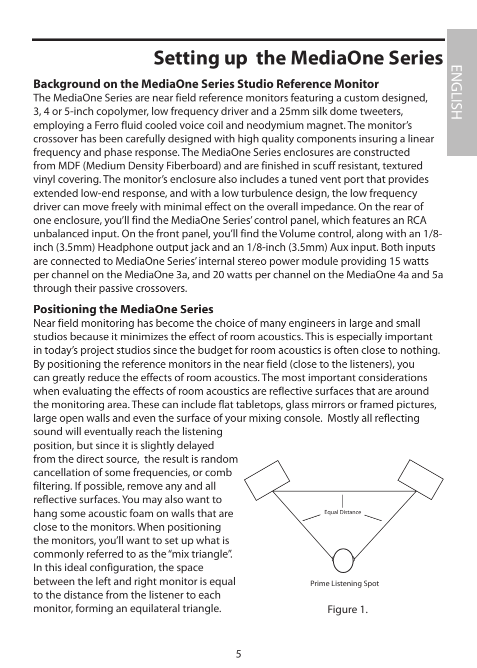 Setting up the mediaone series, English | Samson MediaOne 3a User Manual | Page 11 / 72