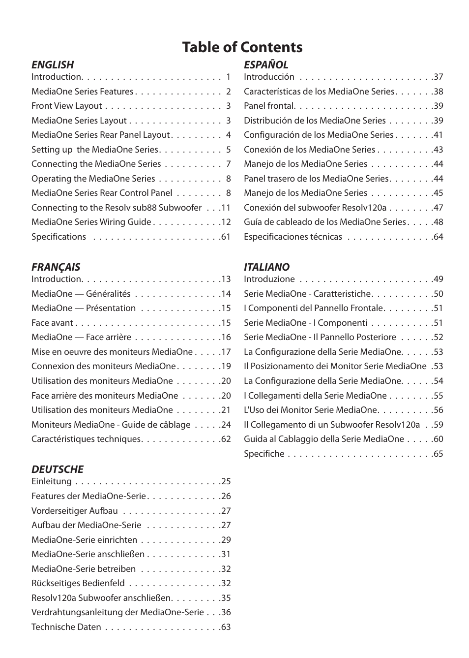 Samson MediaOne 3a User Manual | Page 6 / 72