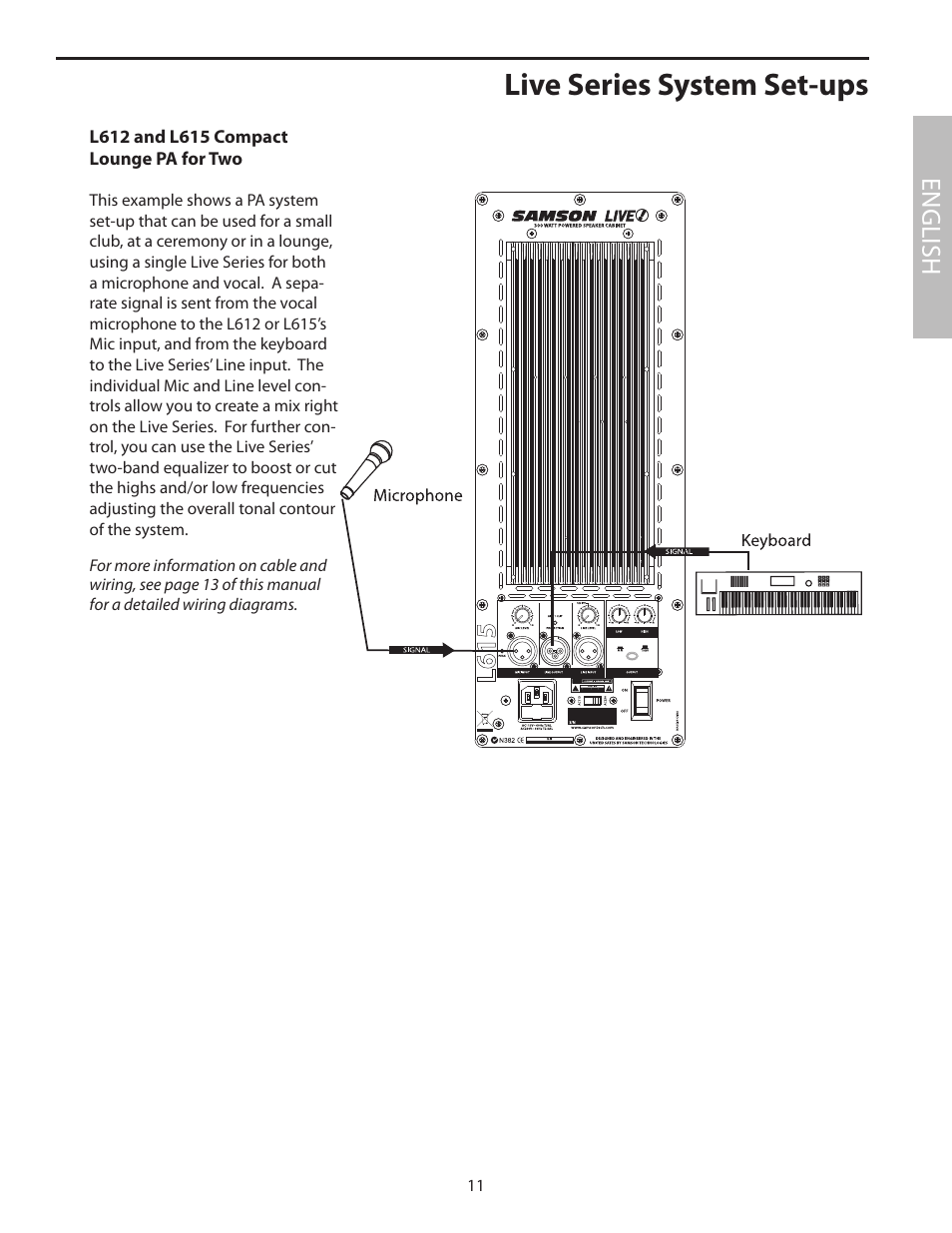 Live series system set-ups, English | Samson L1215 User Manual | Page 15 / 76