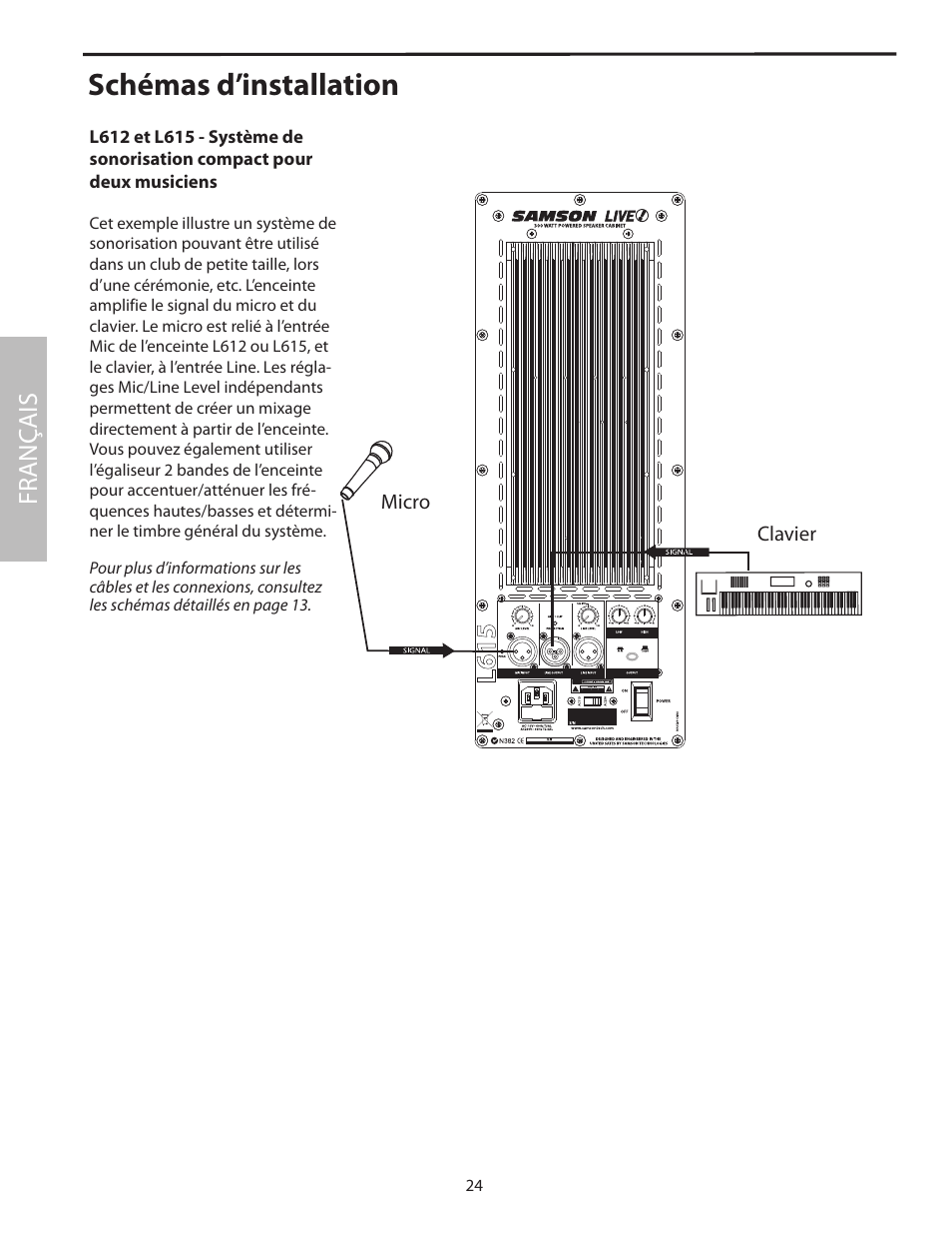 Schémas d’installation, Fr anç ais | Samson L1215 User Manual | Page 28 / 76