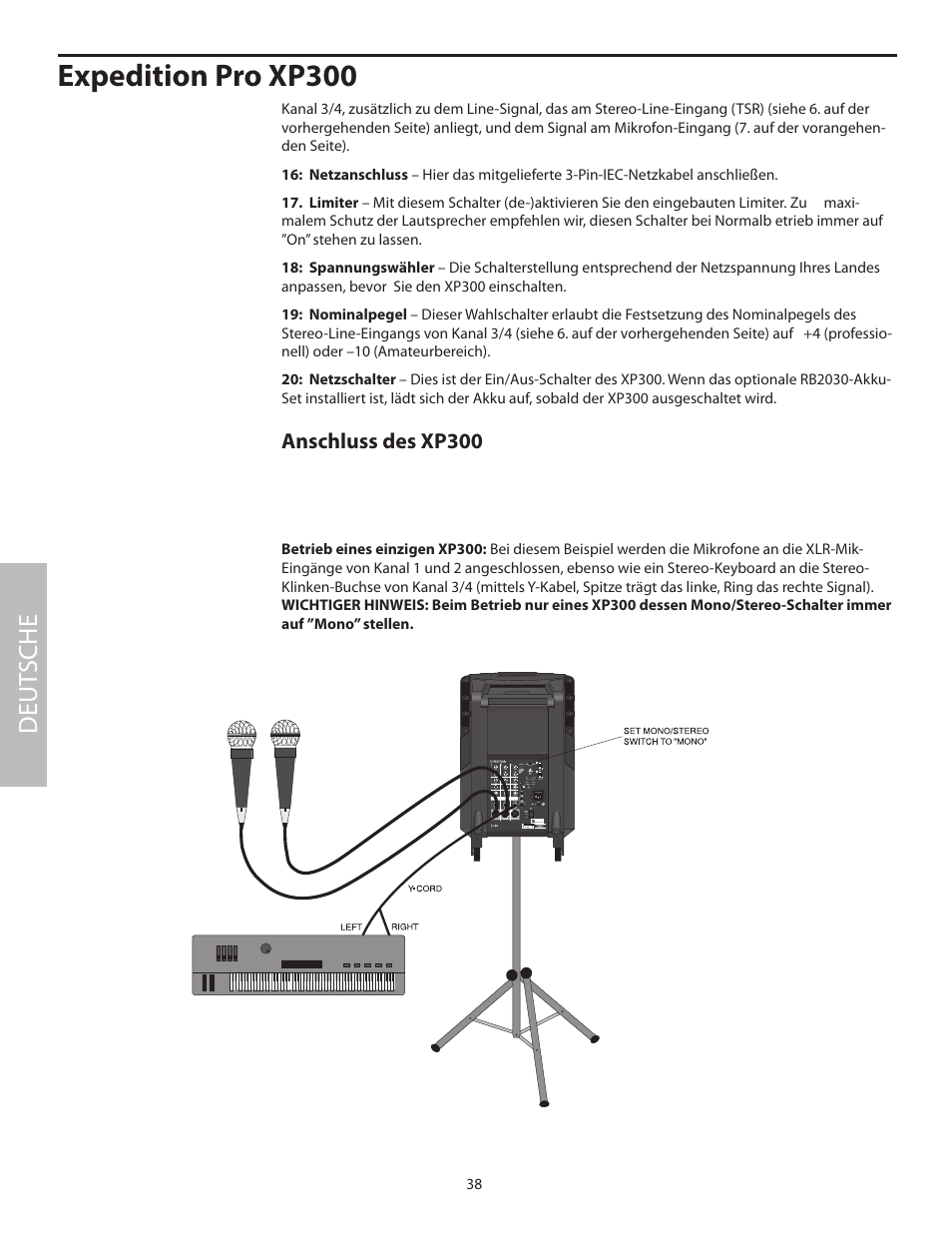 Expedition pro xp300, Deut sche | Samson XP100 User Manual | Page 40 / 60