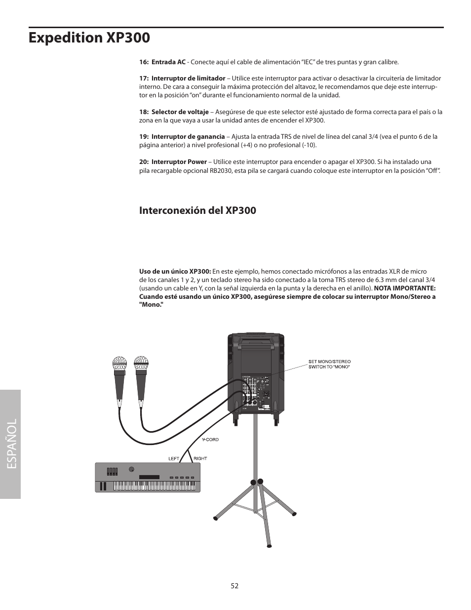 Expedition xp300, Esp añol | Samson XP100 User Manual | Page 54 / 60
