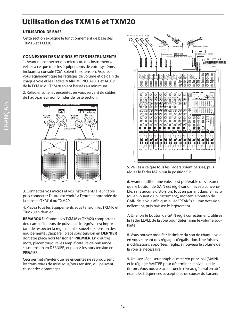 Utilisation des txm16 et txm20, Fr anç ais | Samson Txm16 User Manual | Page 46 / 132