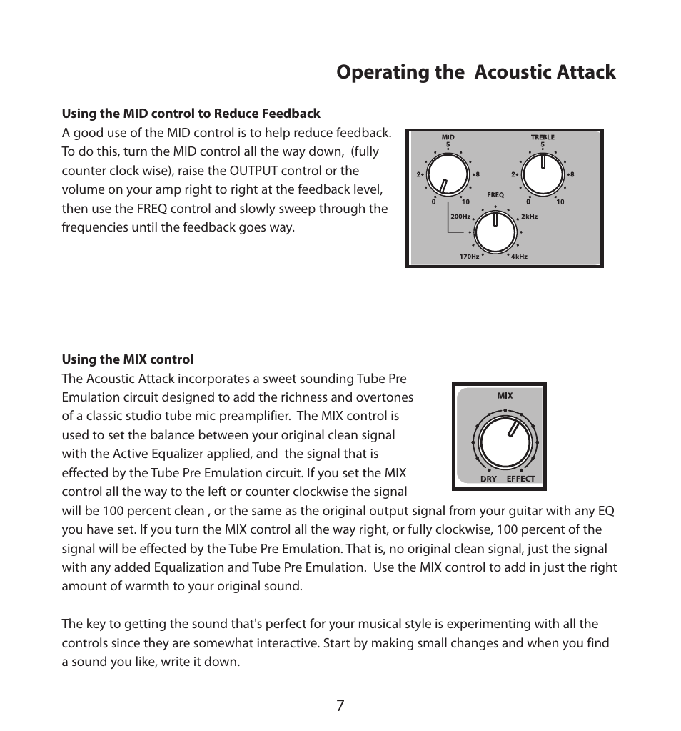 Operating the acoustic attack | Samson Hartke Acoustic Pre-Amp User Manual | Page 9 / 12