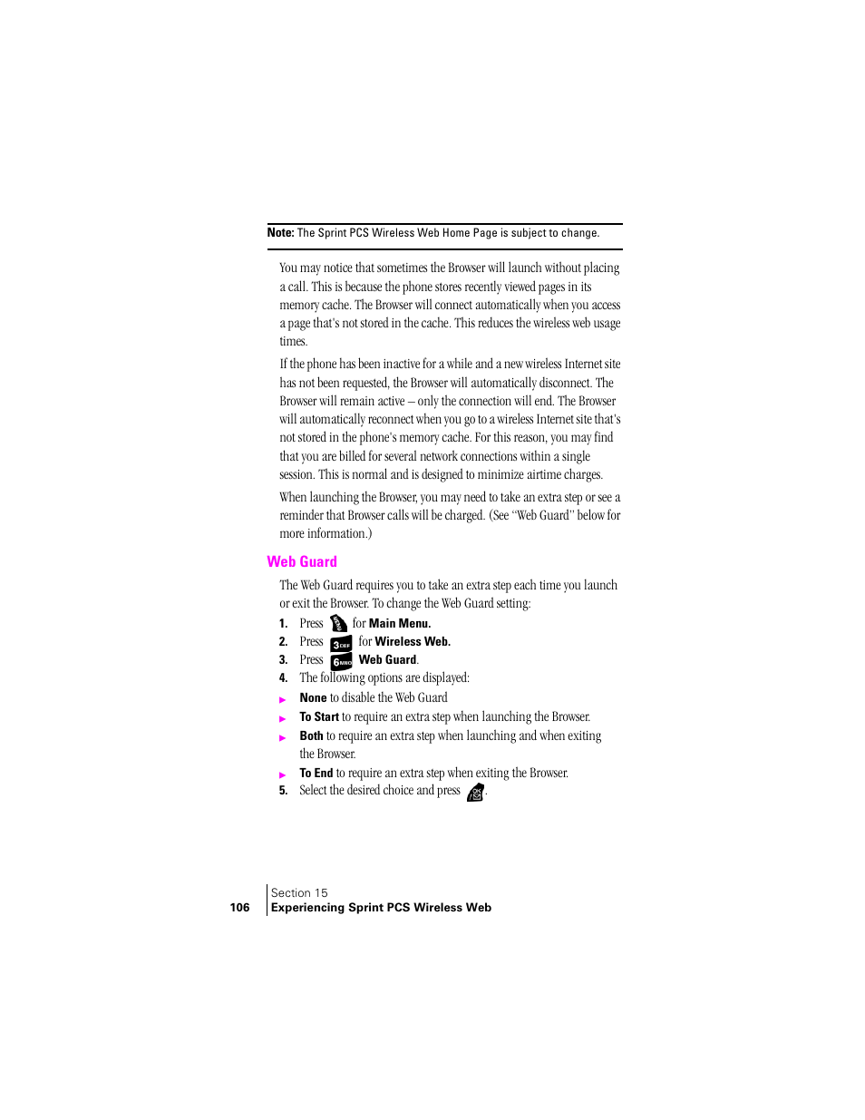 Web guard | Samsung SPH-A400 User Manual | Page 106 / 157