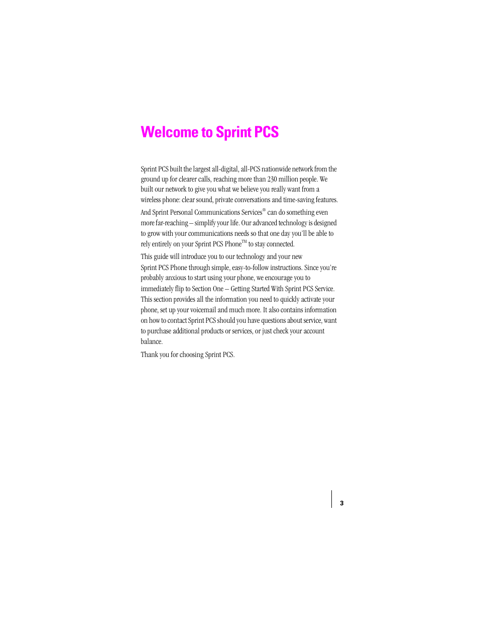 Welcome to sprint pcs | Samsung SPH-A400 User Manual | Page 3 / 157