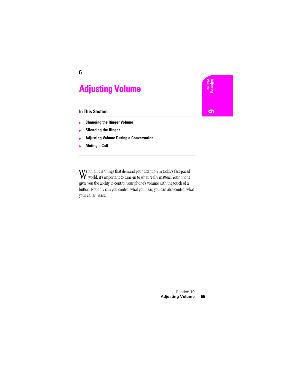 Adjusting volume | Samsung SPH-A400 User Manual | Page 55 / 157