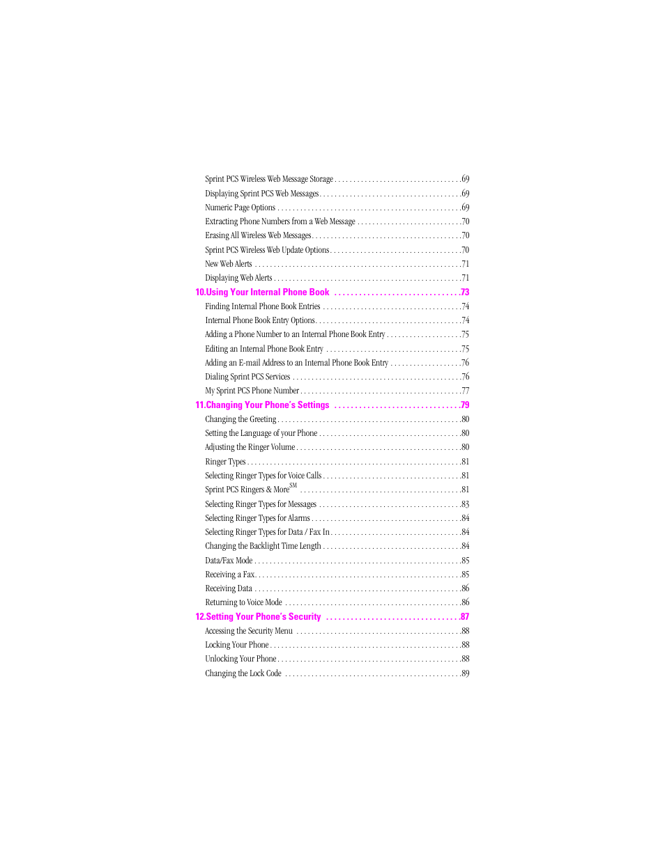 Samsung SPH-A400 User Manual | Page 7 / 157
