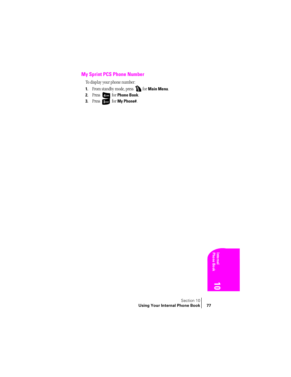 My sprint pcs phone number | Samsung SPH-A400 User Manual | Page 77 / 157