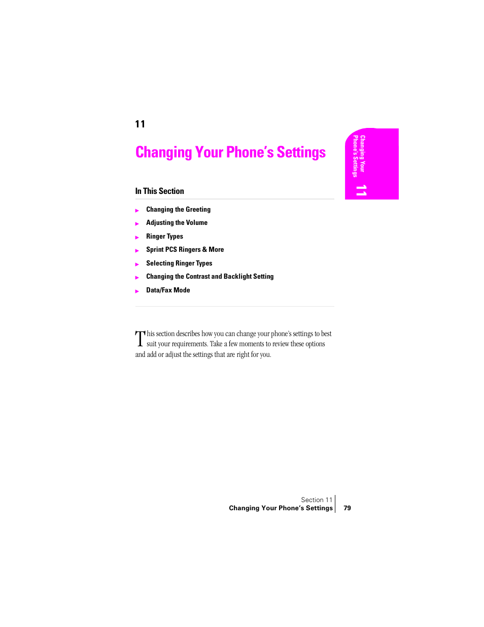 Changing your phone’s settings | Samsung SPH-A400 User Manual | Page 79 / 157