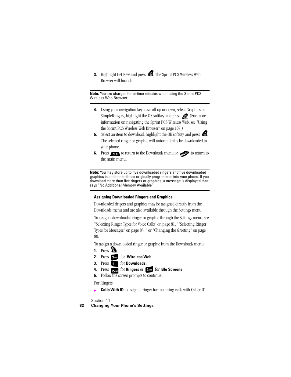 Assigning downloaded ringers and graphics | Samsung SPH-A400 User Manual | Page 82 / 157