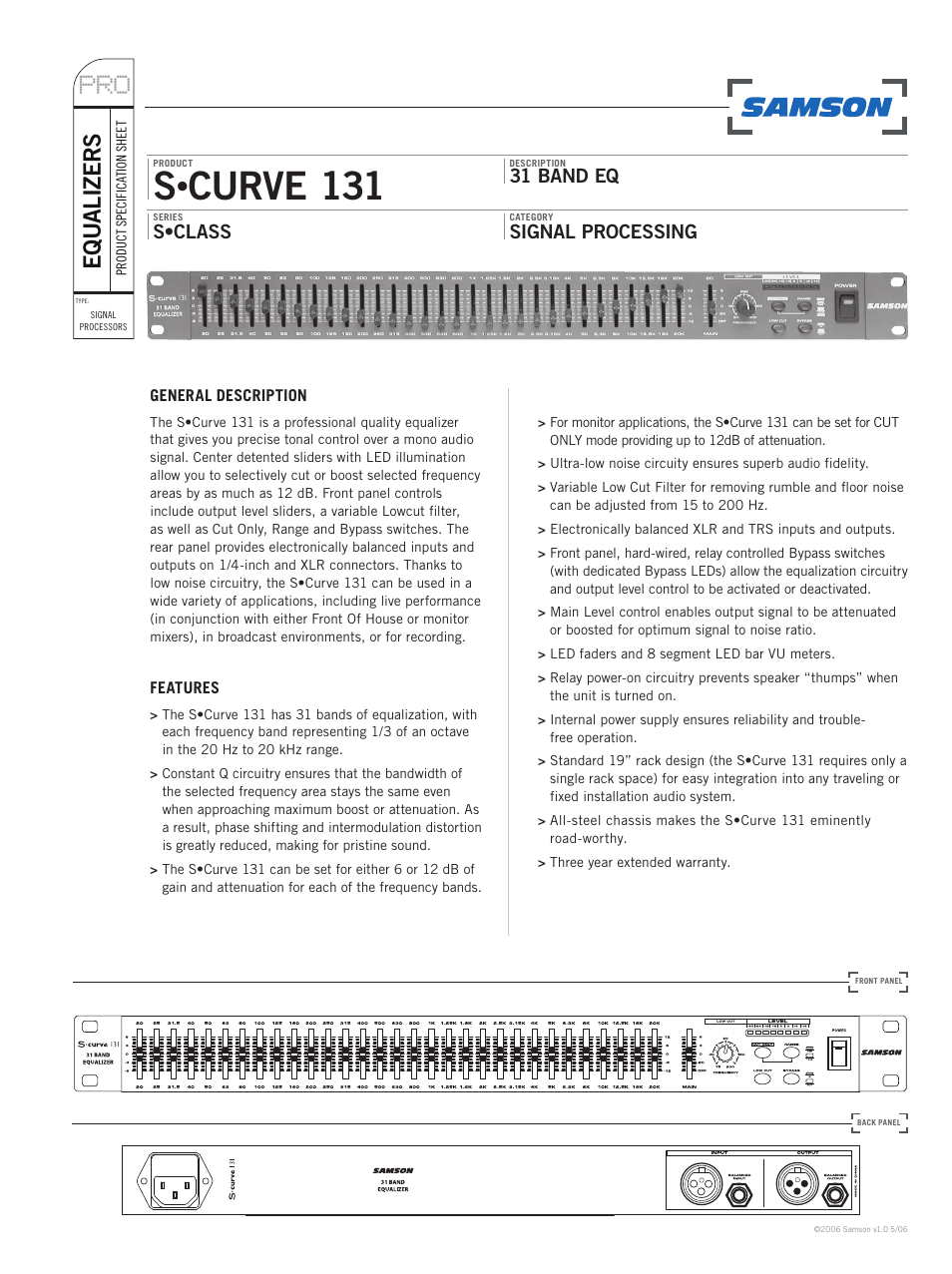 Samson S.CURVE 131 User Manual | 2 pages