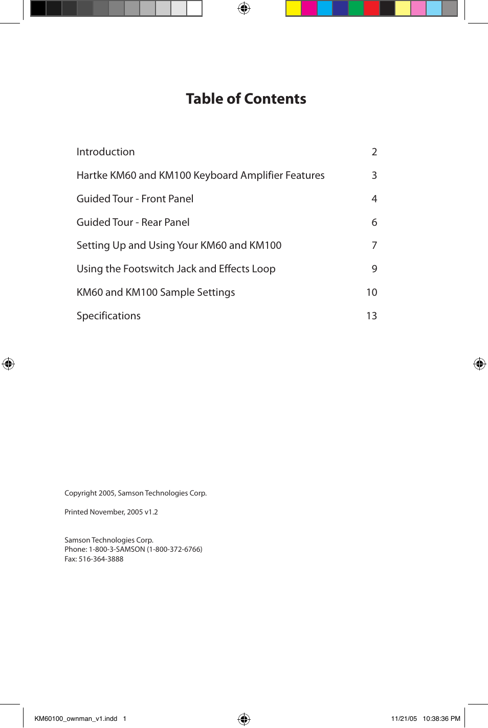 Samson KM60 User Manual | Page 3 / 16