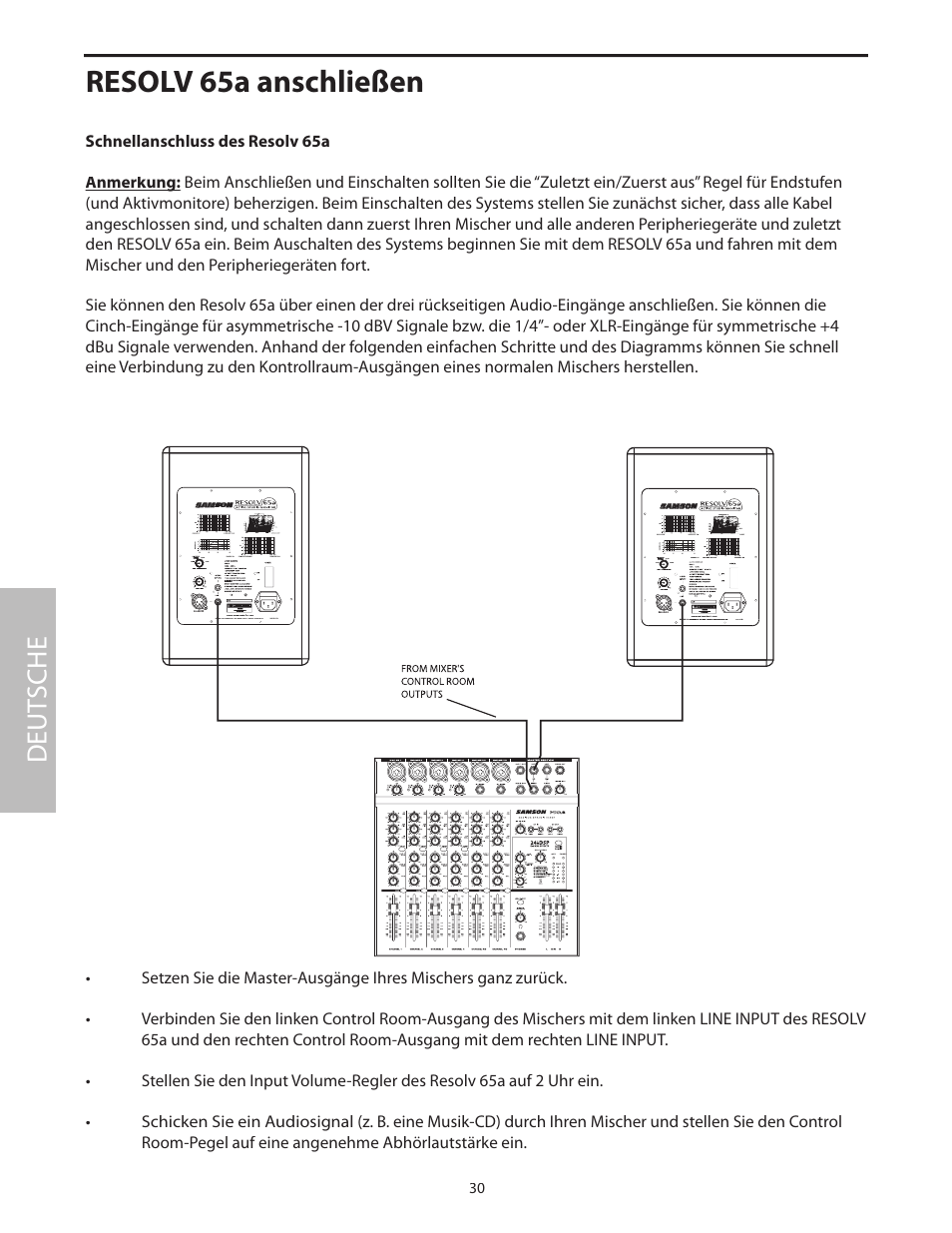 Resolv 65a anschließen, Deut sche | Samson Resolv 65a RESOLV65A User Manual | Page 32 / 52