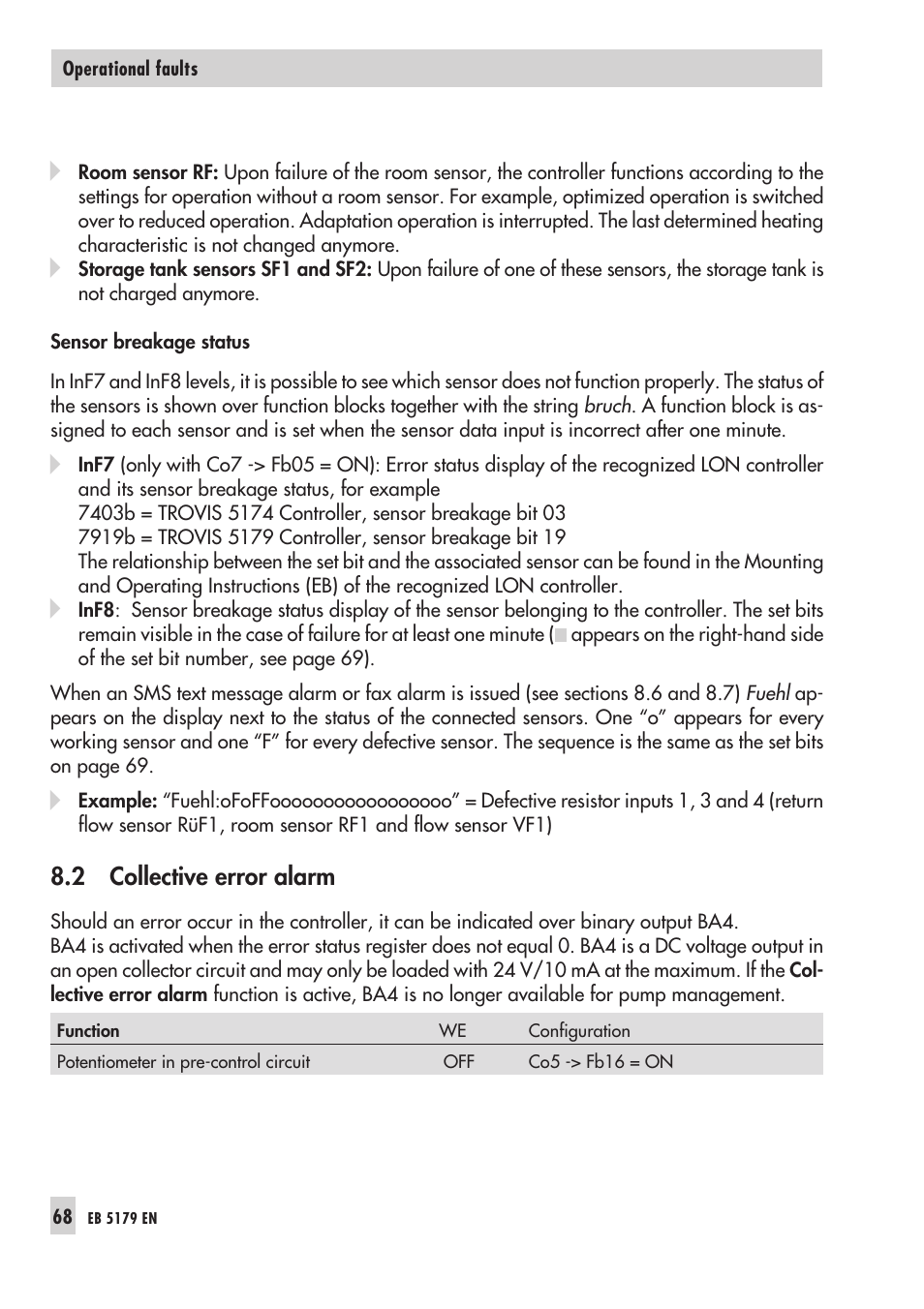 Col lec ti ve er ror alarm 68 | Samson Trovis 5100 User Manual | Page 68 / 142