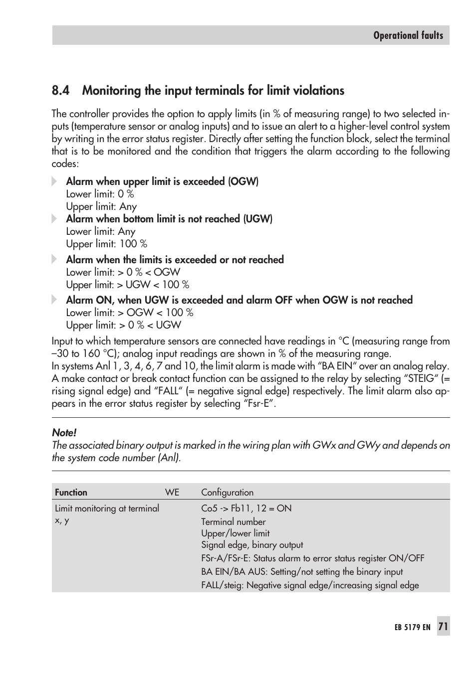5 error sta tus regis ter 71, Error status register | Samson Trovis 5100 User Manual | Page 71 / 142