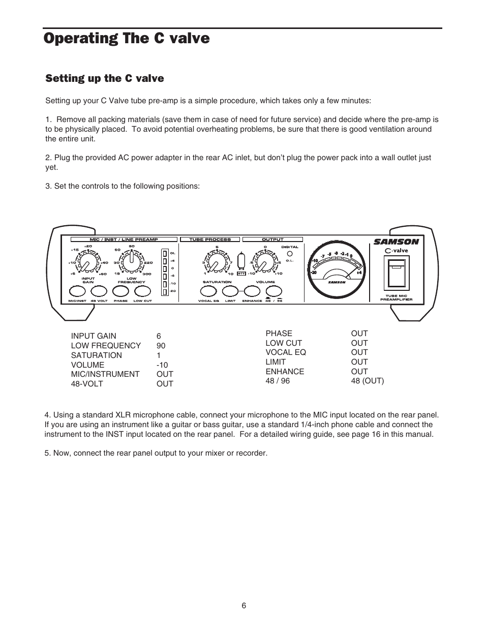 Operating the c valve, Setting up the c valve | Samson C.valve C Class User Manual | Page 8 / 24