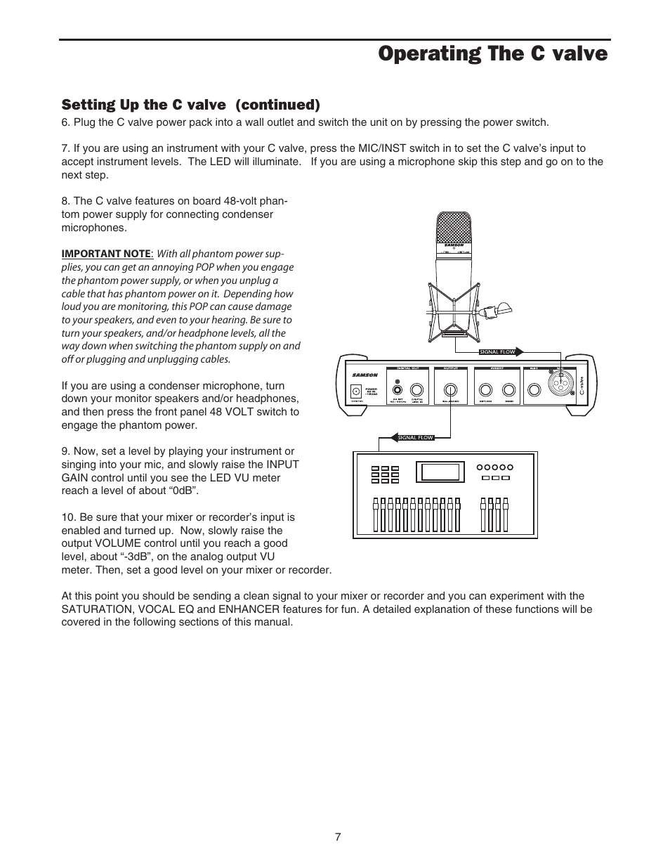 Operating the c valve, Setting up the c valve (continued) | Samson C.valve C Class User Manual | Page 9 / 24