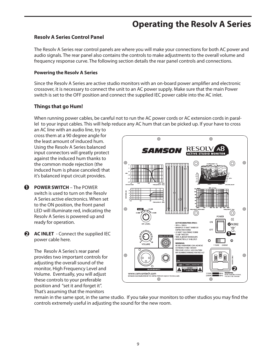 Operating the rubicon r8a, Operating the resolv a series | Samson Resolv A5 User Manual | Page 11 / 16