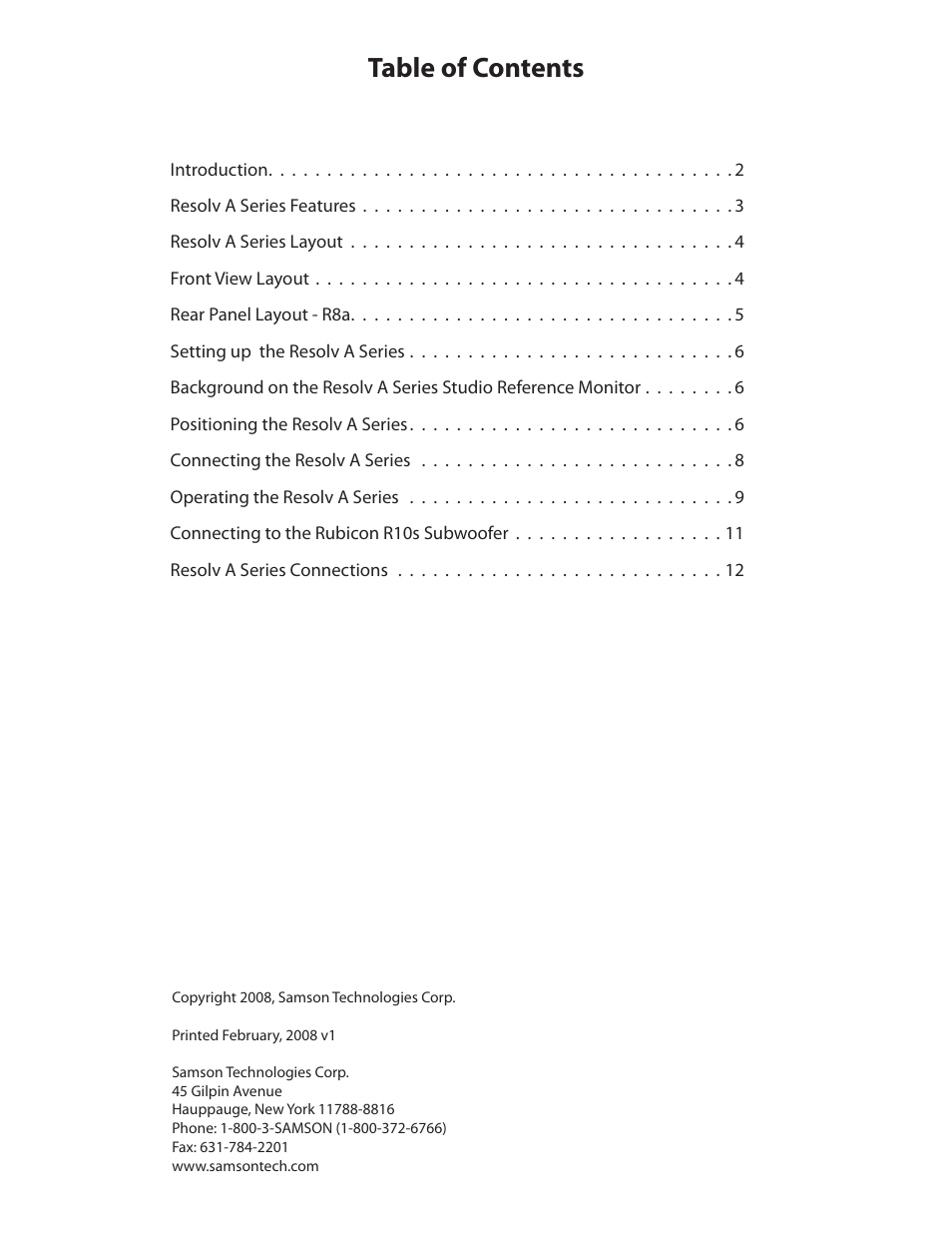 Samson Resolv A5 User Manual | Page 3 / 16