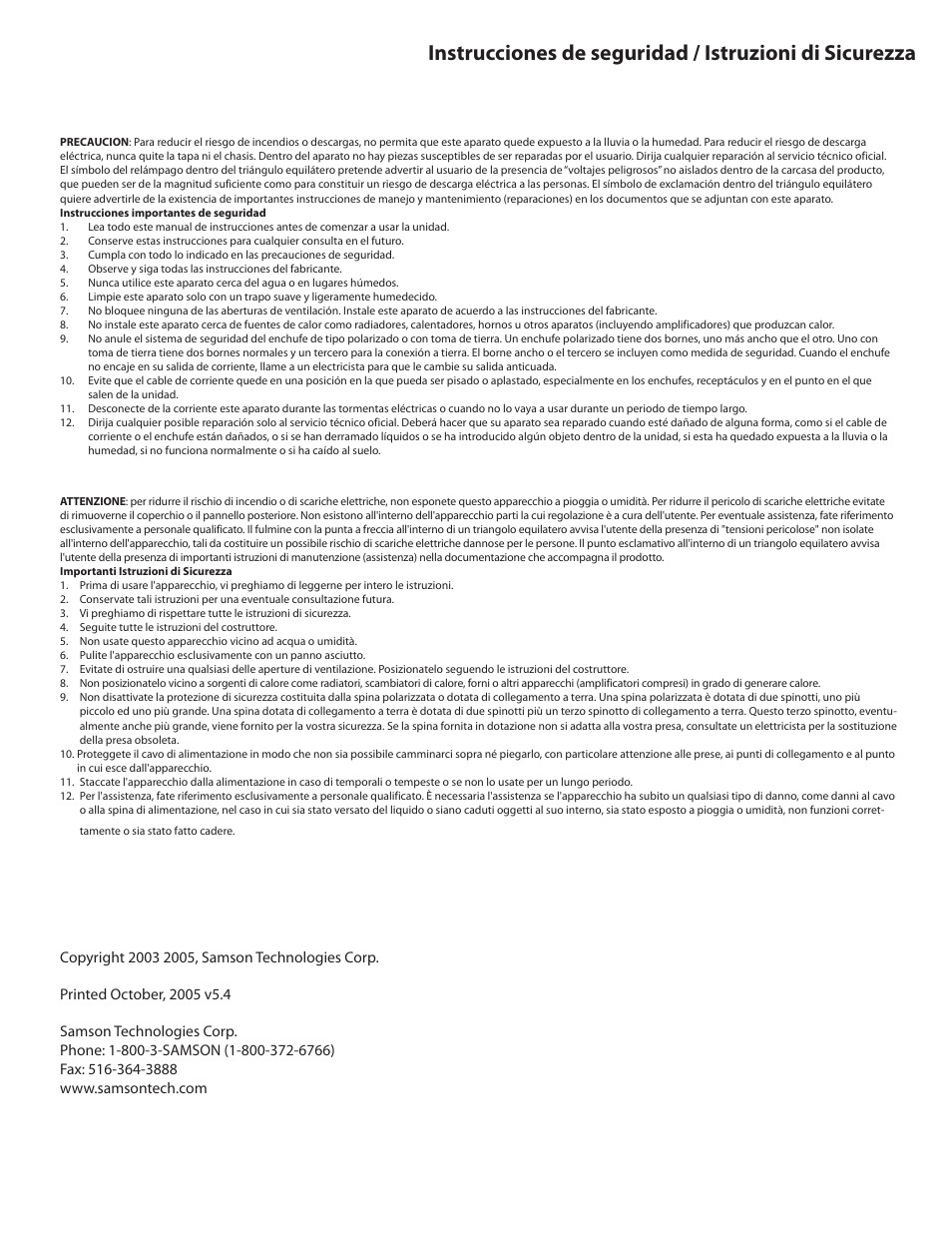 Samson RS15 User Manual | Page 3 / 44