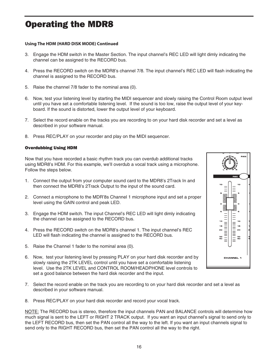 Operating the mdr8 | Samson MDR8 User Manual | Page 18 / 24