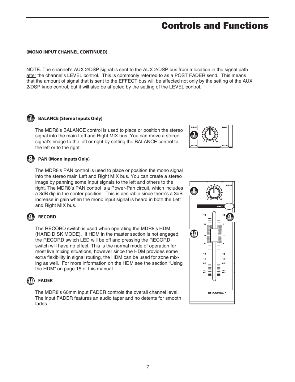 Controls and functions | Samson MDR8 User Manual | Page 9 / 24